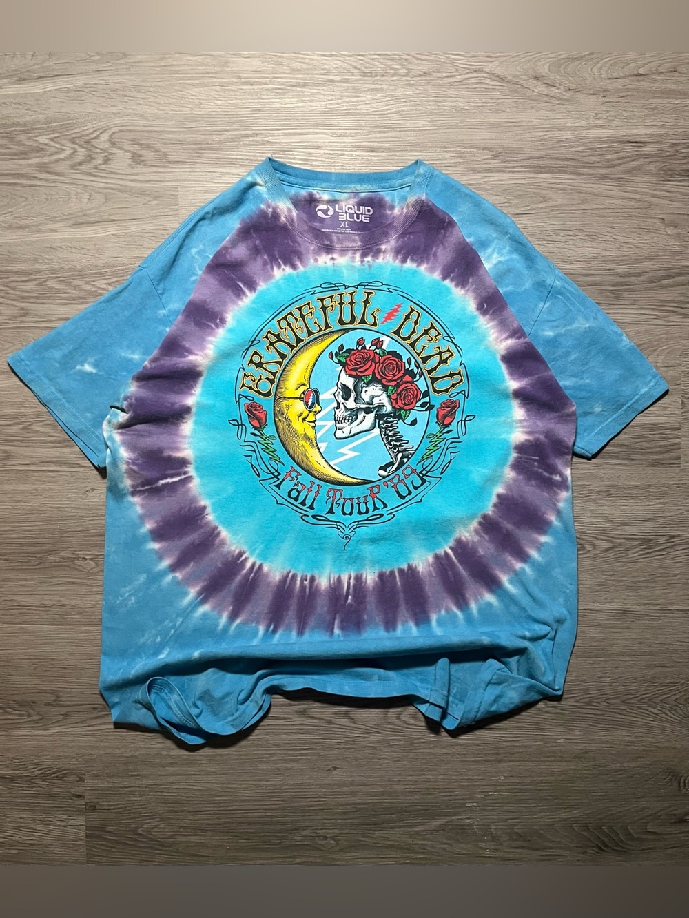 Grateful Dead liquid blue fall tour 89 tie-dye T-shirt XL ￼